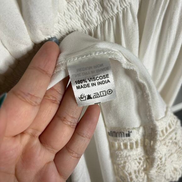 Melissa Odabash Jo Chochet One Shoulder Midi Dress White Size L - Picture 8 of 8